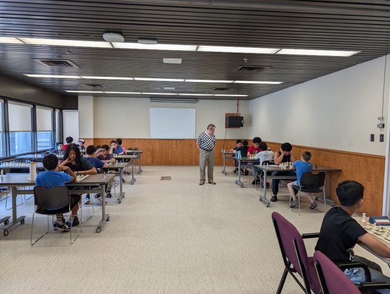 The tournament room during a round at the Victory Etobicoke Youth Open